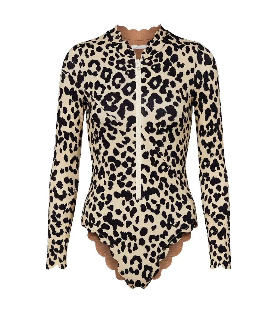 Marysia Northsea leopard-print rashguard swimsuit