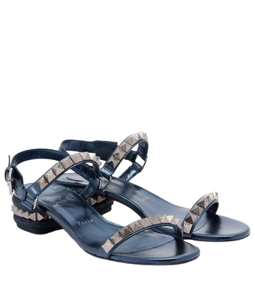 Christian Louboutin Pyra embellished leather sandals