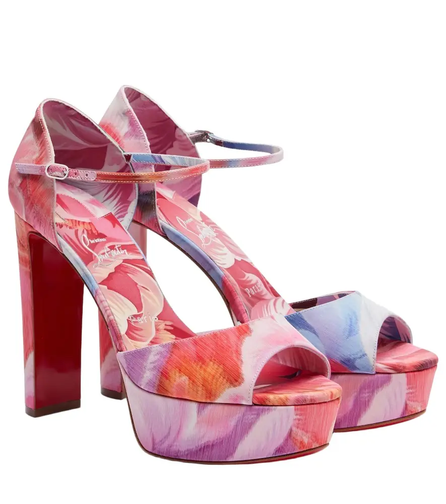 Christian Louboutin Sandaloo 130 floral platform sandals