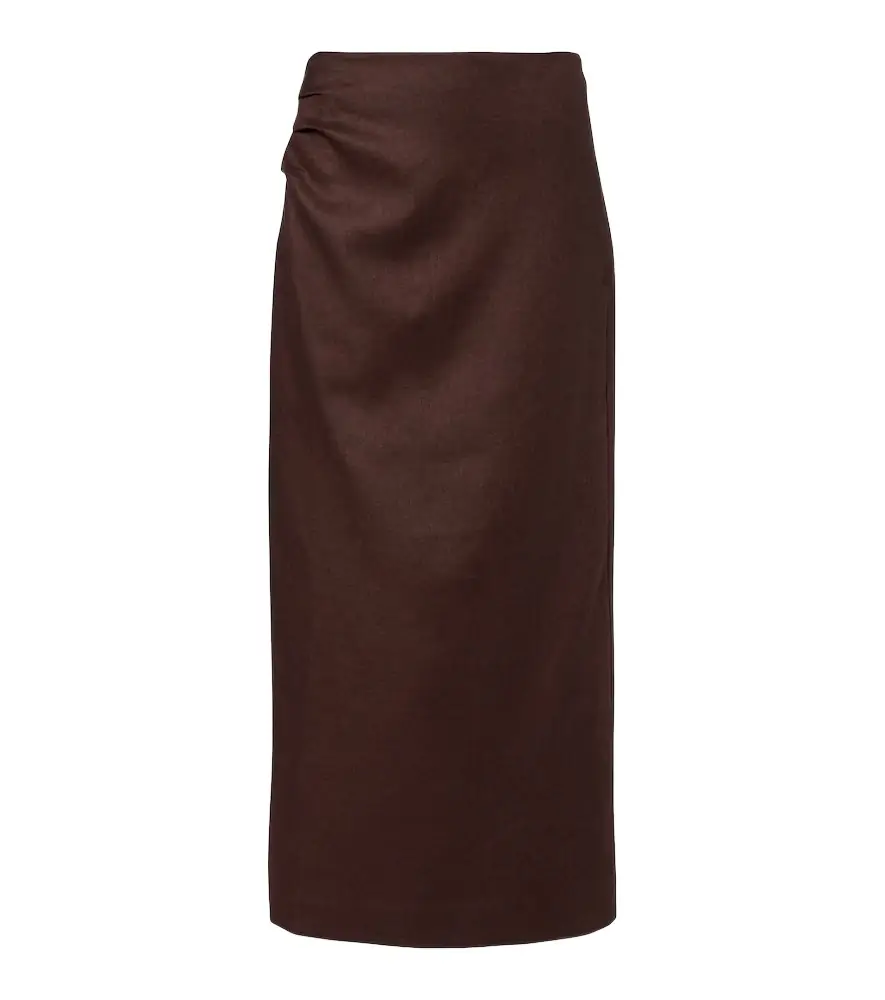 SIR Linen midi skirt