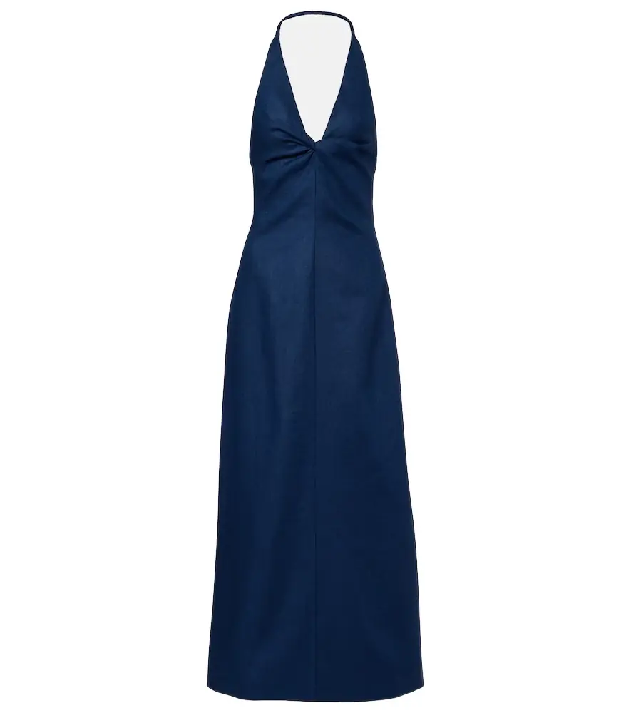 SIR Caela halterneck linen maxi dress