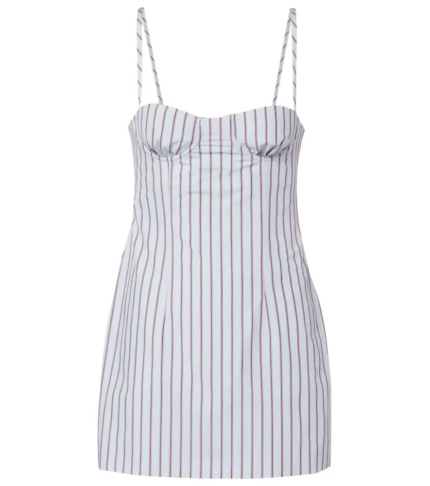 SIR Pinstripe cotton-blend minidress