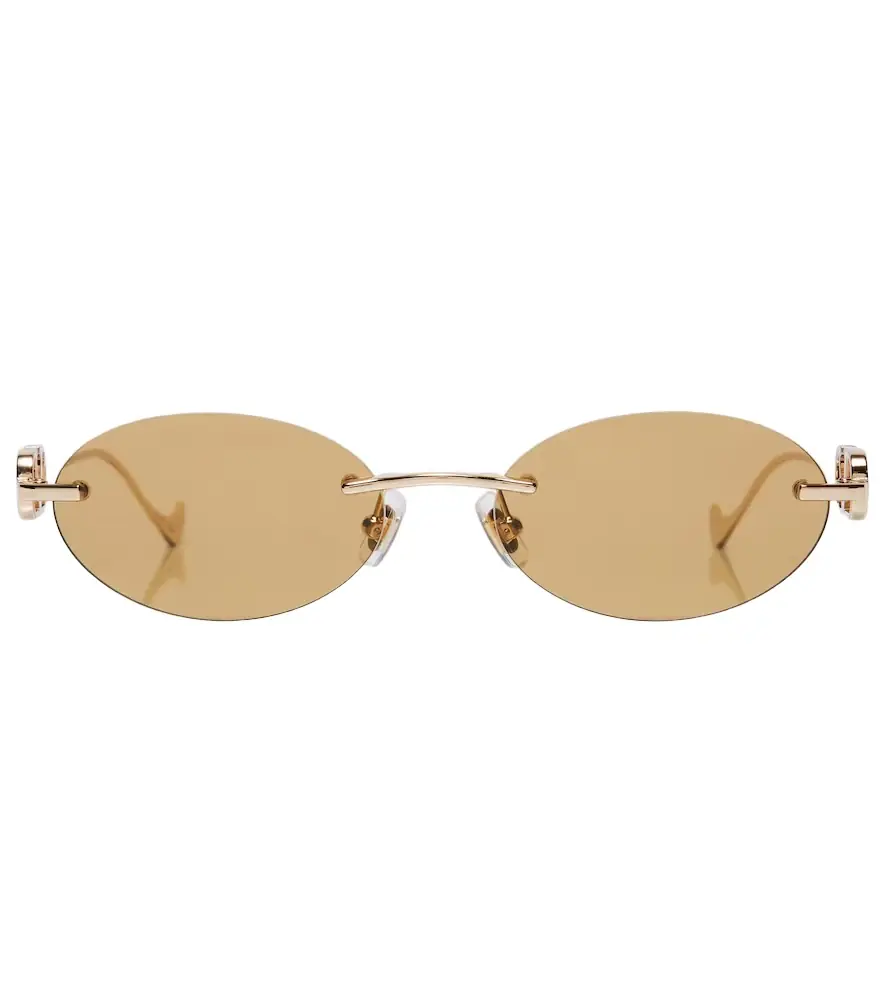 Valentino Bejewelled VLogo oval sunglasses