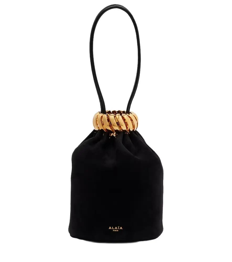 Alaia Alaïa Motion Mini embellished suede top-handle bag