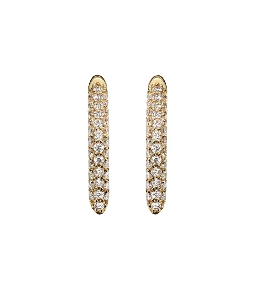 Sydney Evan 14kt gold hoop earrings with diamonds