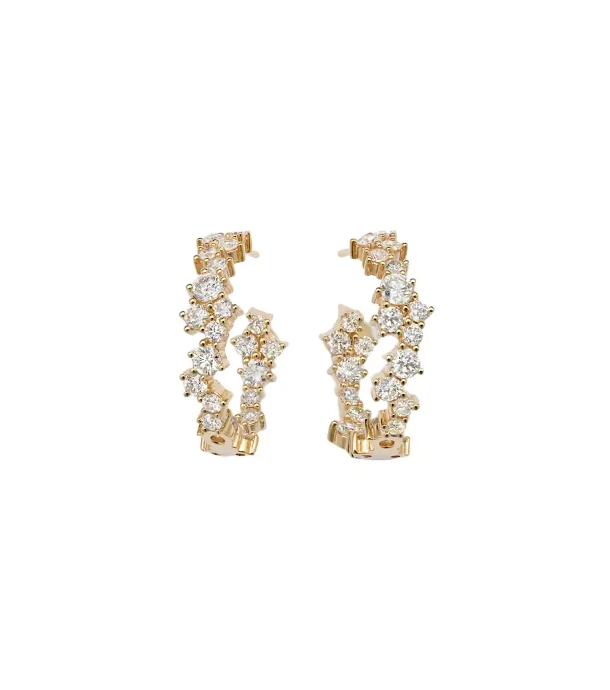 Sydney Evan 14kt gold hoop earrings with diamonds
