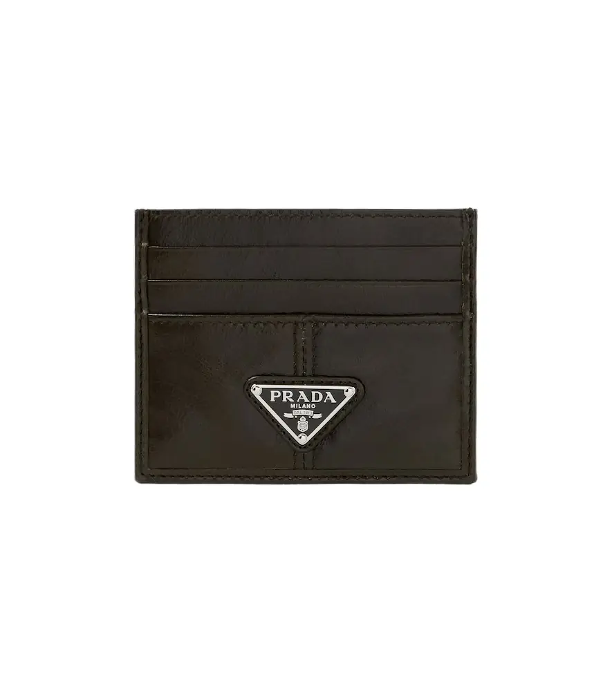 Prada Logo leather card holder
