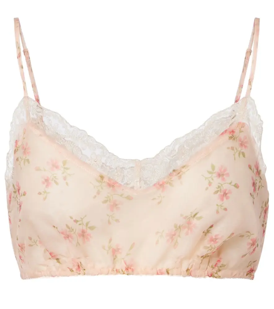 Simone Rocha Floral lace-trimmed bra top