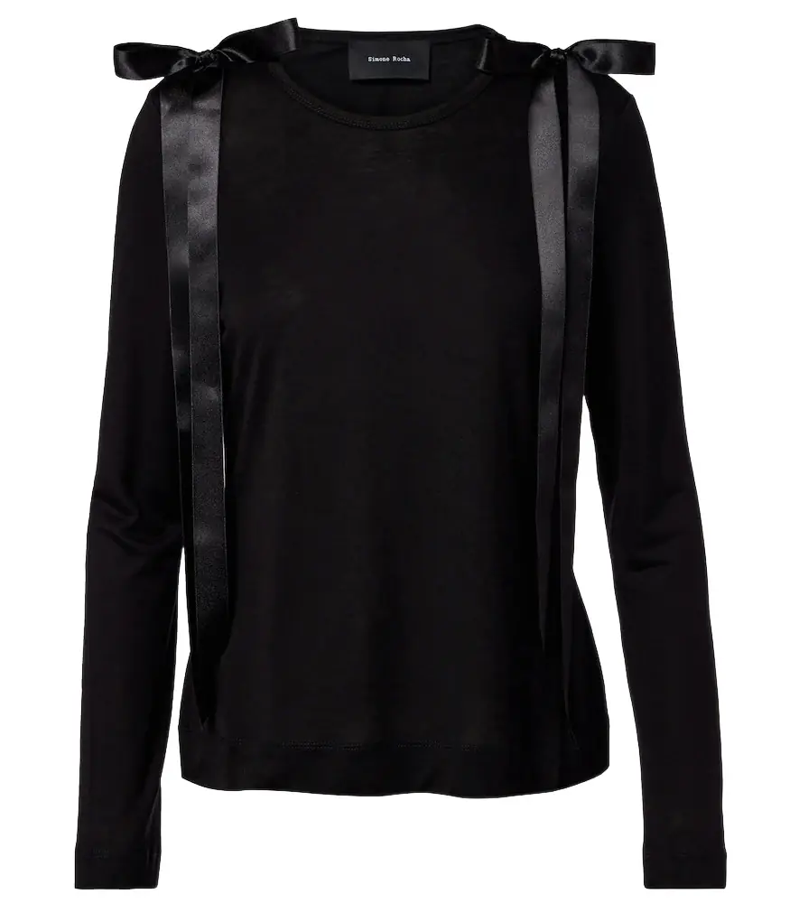 Simone Rocha Bow-detail jersey top