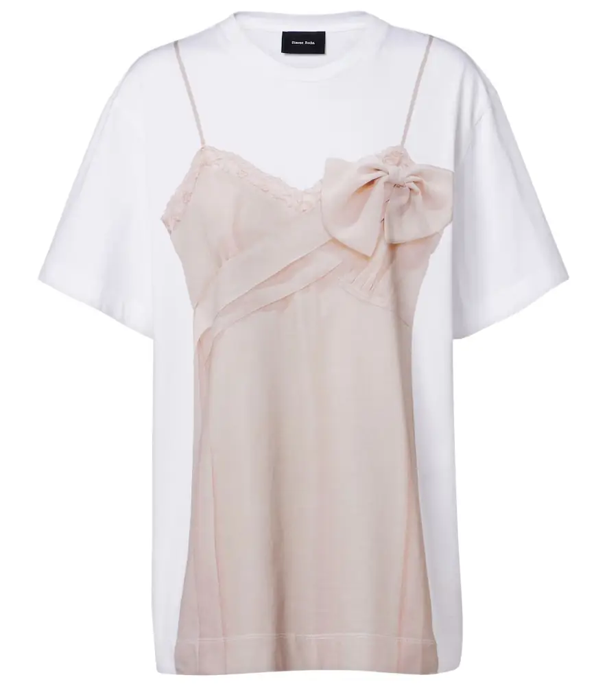Simone Rocha Trompe l'ail cotton jersey T-shirt