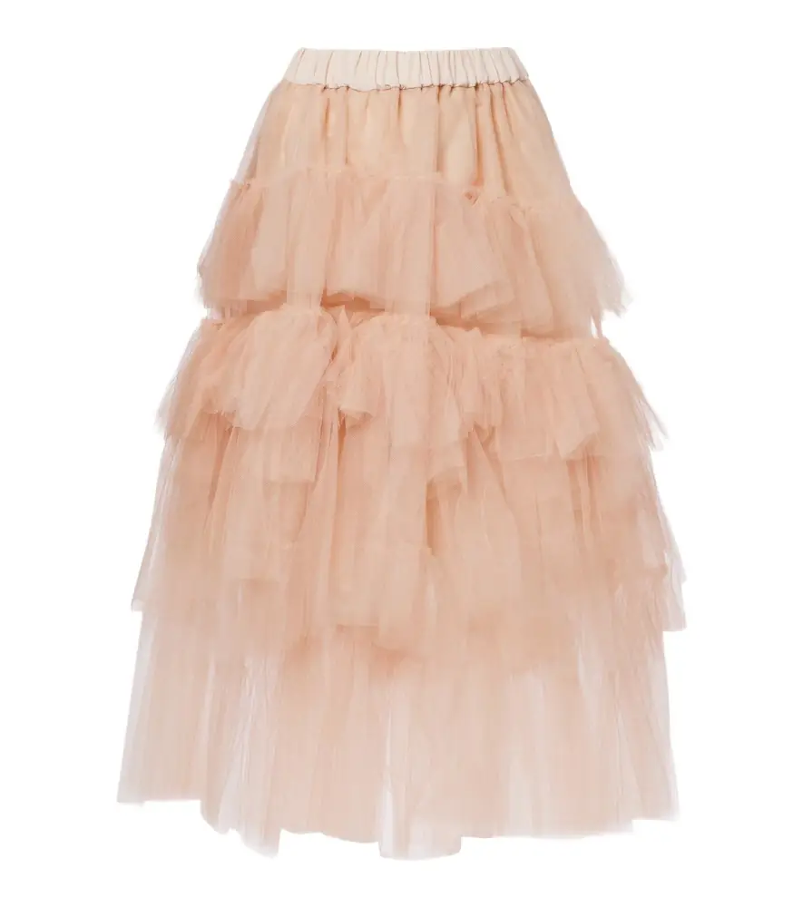 Simone Rocha Ruffled tulle midi skirt