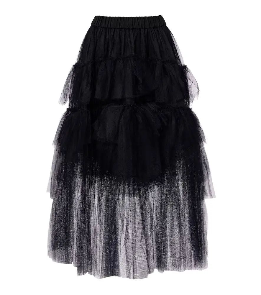 Simone Rocha Ruffled tulle midi skirt