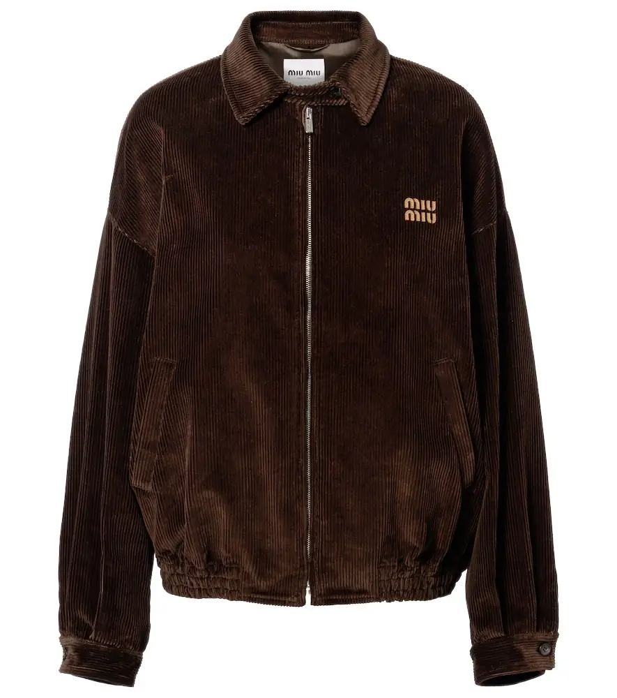 Miu Miu Oversized cotton corduroy blouson jacket