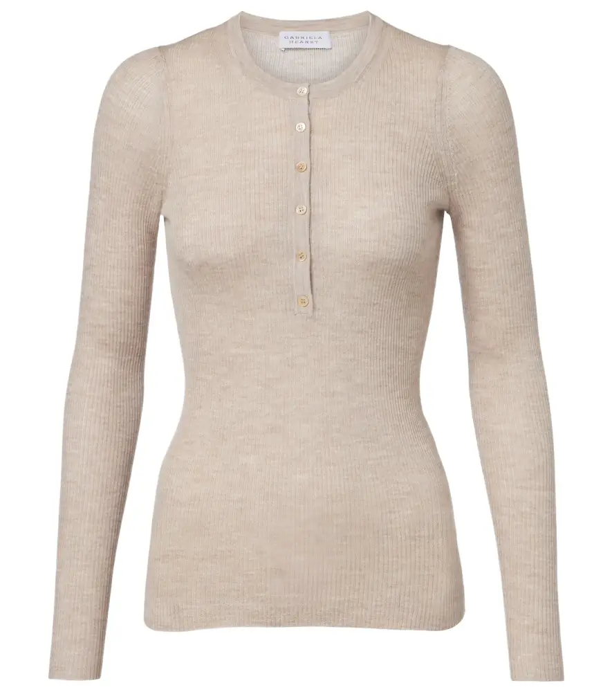 Gabriela Hearst Julian cashmere and silk Henley shirt