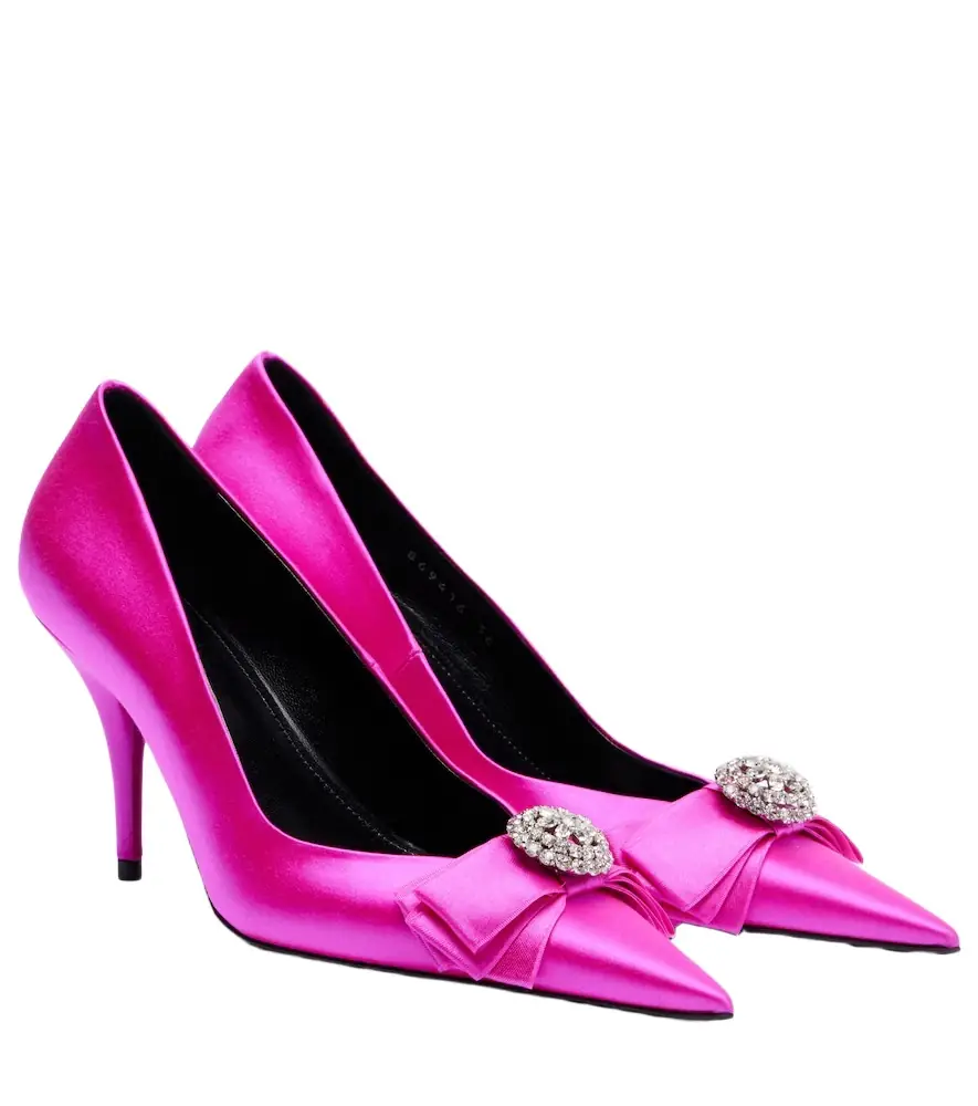 Balenciaga Avenue Palazzo 90 embellished satin pumps