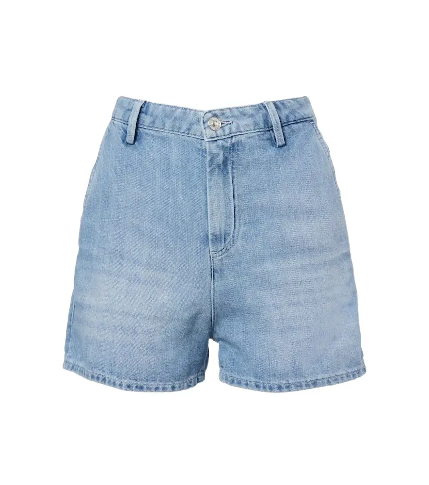 7 For All Mankind Cotton and linen denim shorts