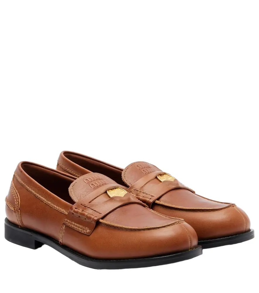 Miu Miu Leather penny loafers