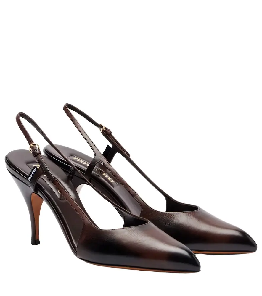 Miu Miu Leather slingback pumps