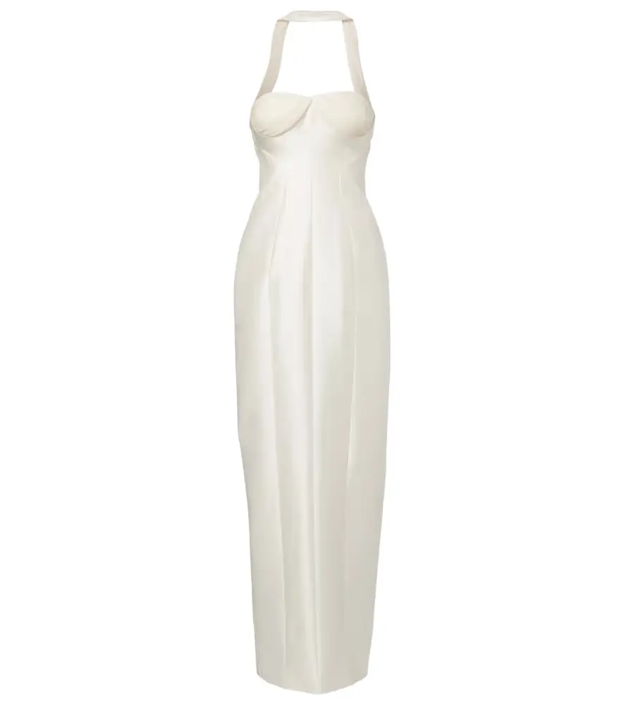 Danielle Frankel Bridal Lette wool and silk bustier gown