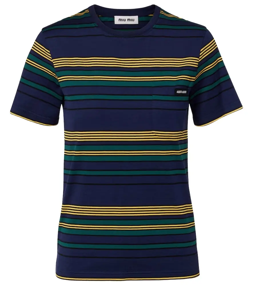 Miu Miu Striped cotton jersey T-shirt