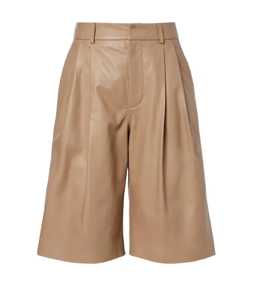 Yves Salomon Leather Bermuda shorts