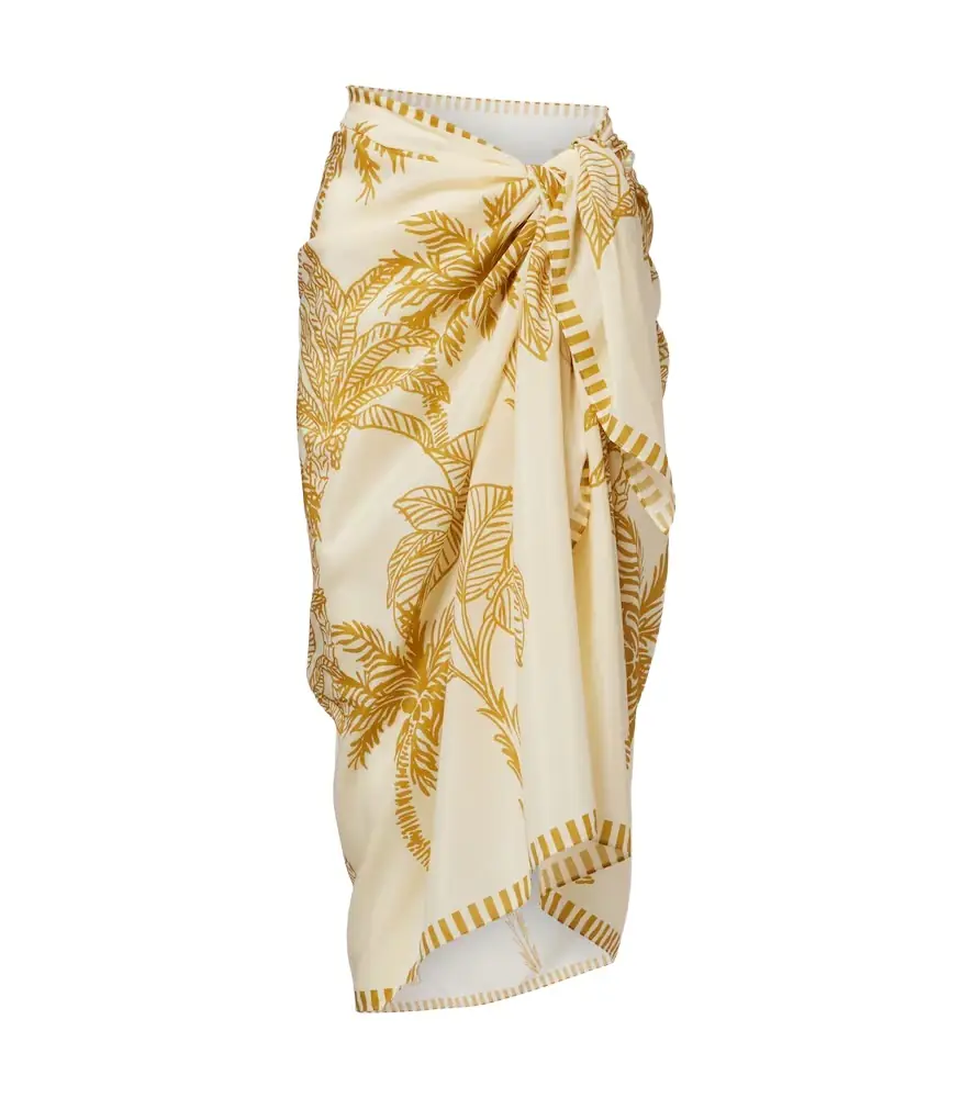 Eres Jungle printed cotton and silk beach cover-up
