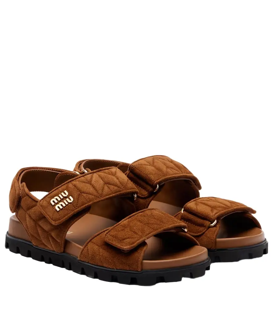 Miu Miu Quilted suede sandals