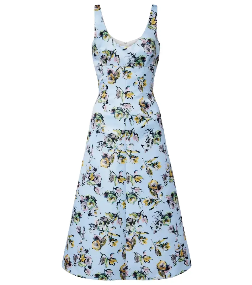 Emilia Wickstead Abella floral satin cocktail dress