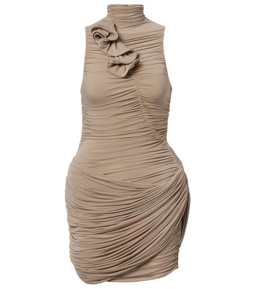 Magda Butrym Floral-appliqué ruched minidress