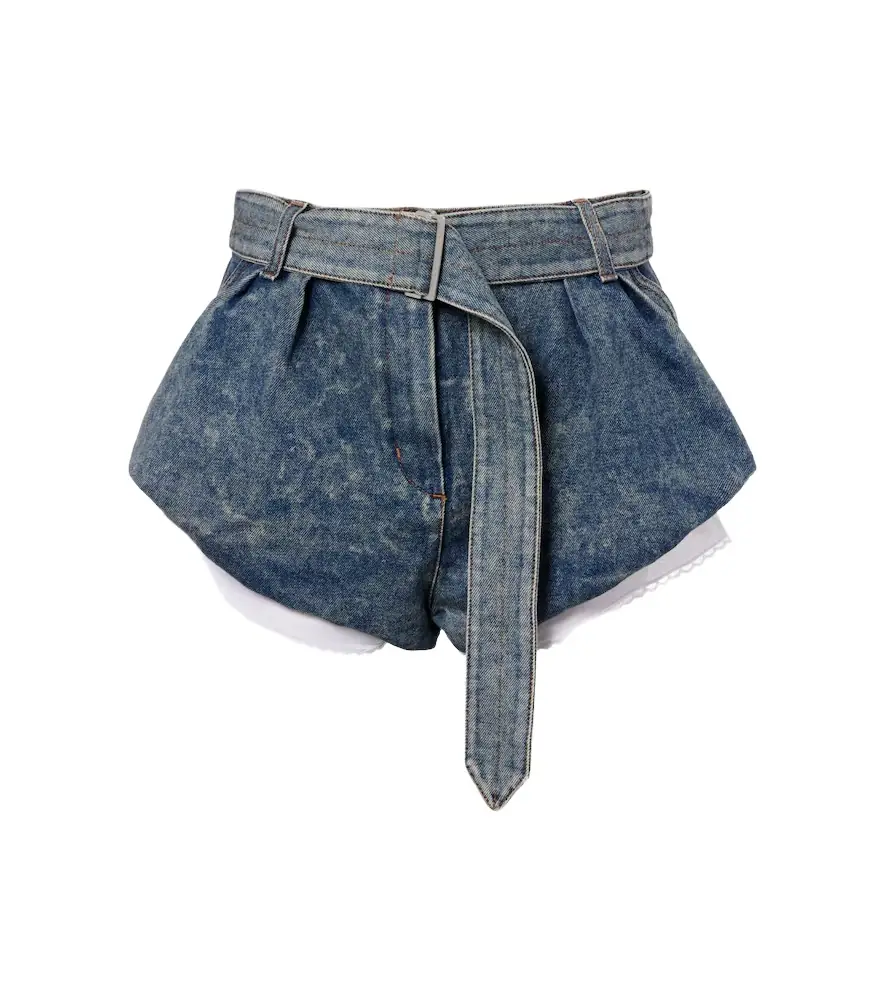 Magda Butrym Belted denim shorts