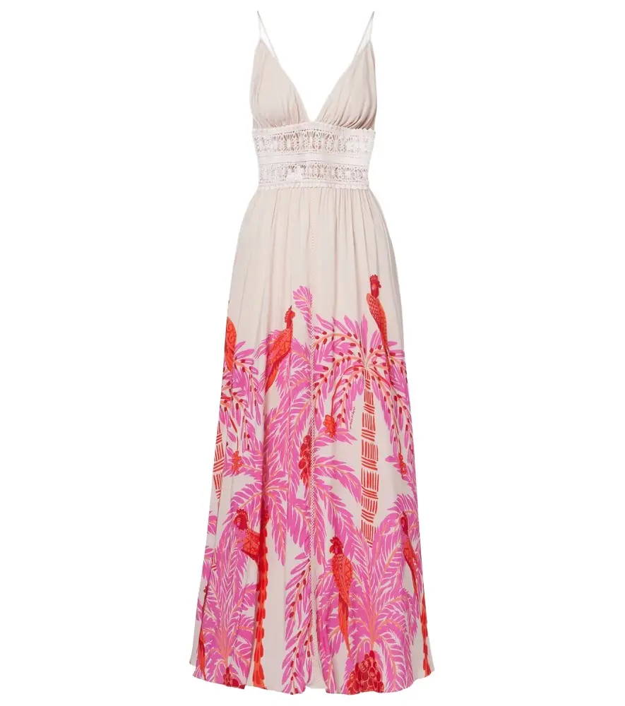 Poupette St Barth Havana crochet-trimmed floral maxi dress