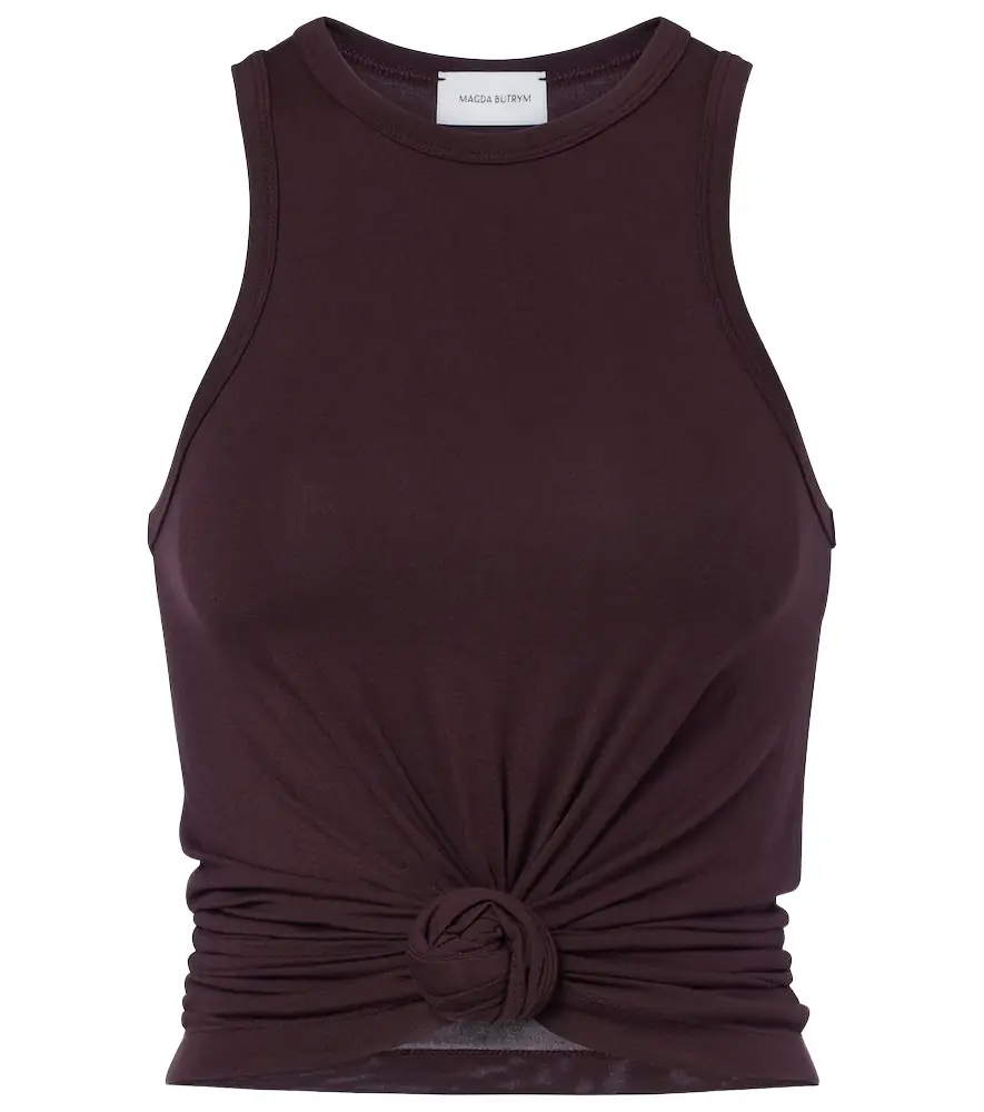 Magda Butrym Floral-appliqué cotton-blend tank top