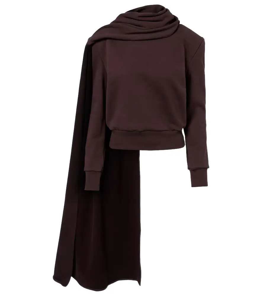 Magda Butrym Draped scarf-detail cotton sweatshirt