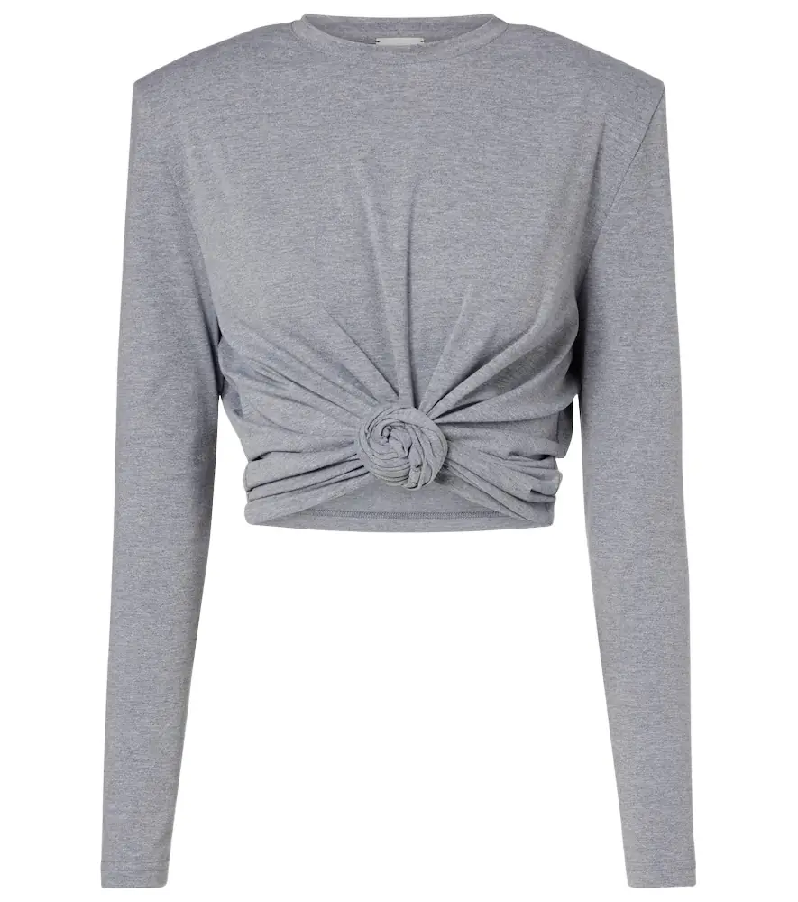 Magda Butrym Cropped cotton-blend jersey top
