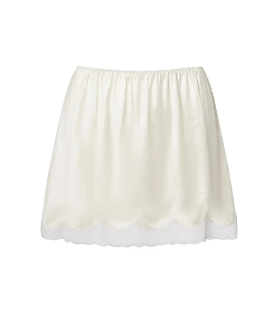 Magda Butrym Lace-trimmed silk satin miniskirt