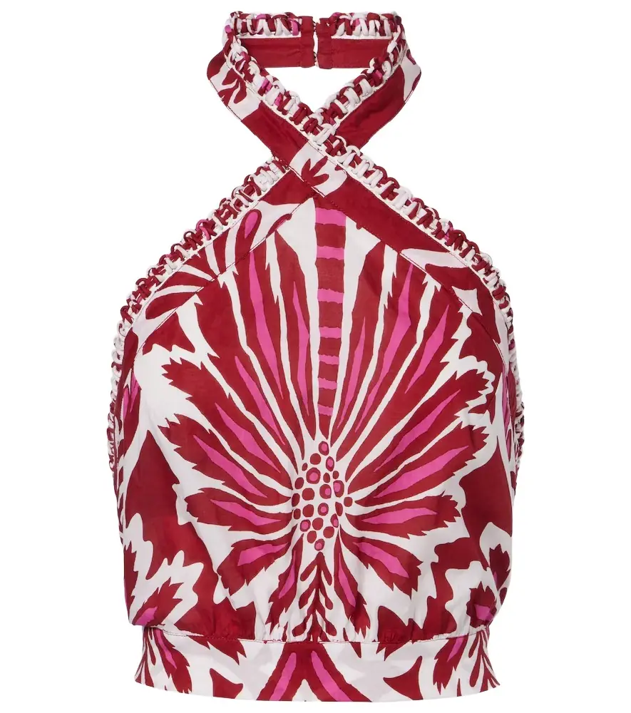 Poupette St Barth Suma floral halterneck cotton top