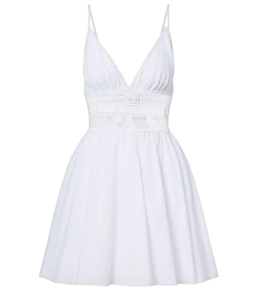Poupette St Barth Emilie bow-detail cotton minidress