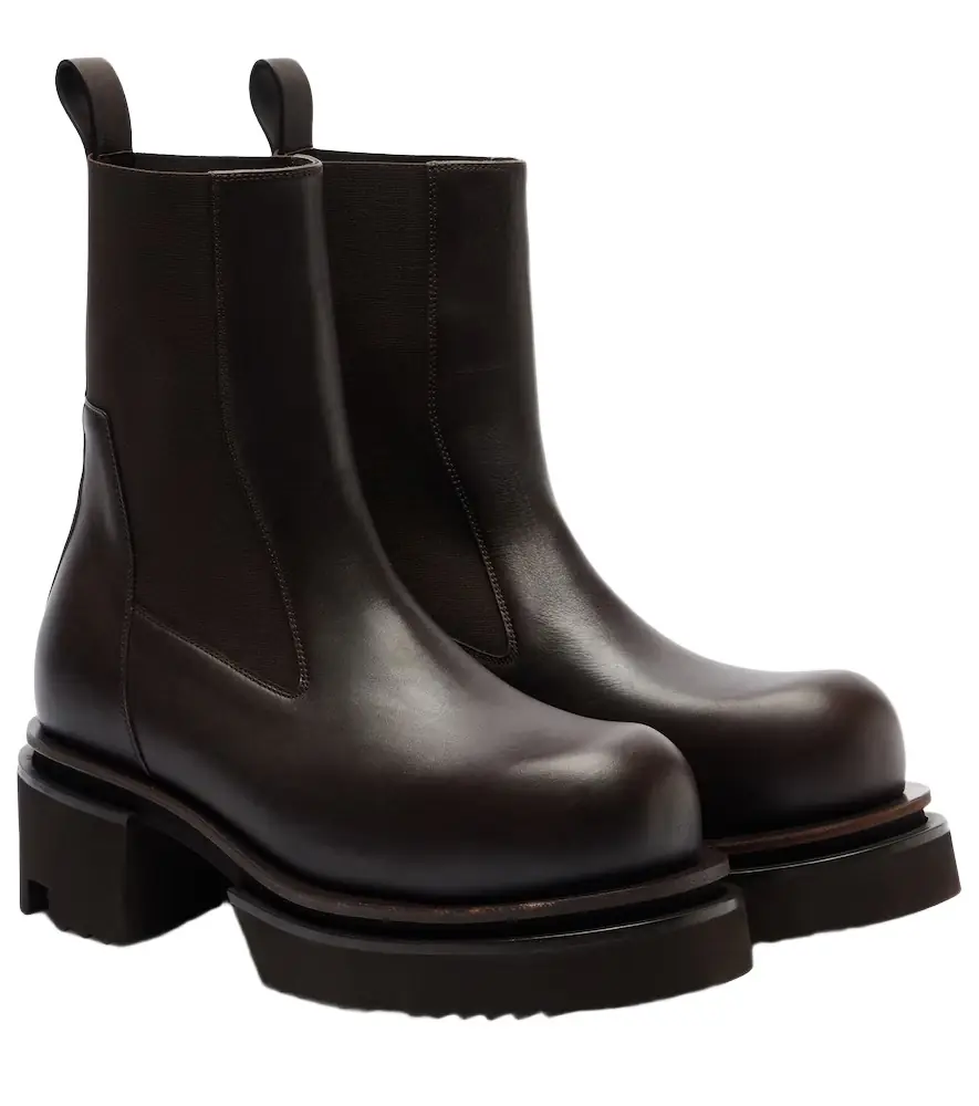 Rick Owens Beatle 60 leather platform Chelsea boots
