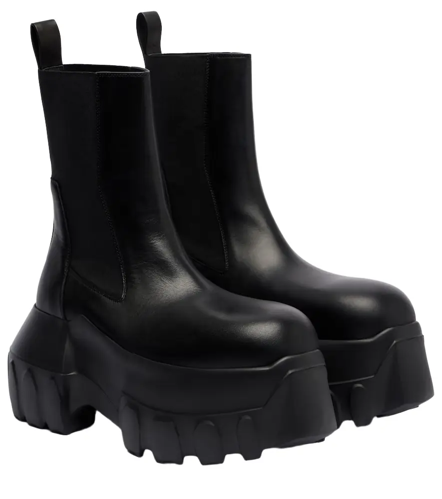 Rick Owens Beatle Mega Tractor leather Chelsea boots