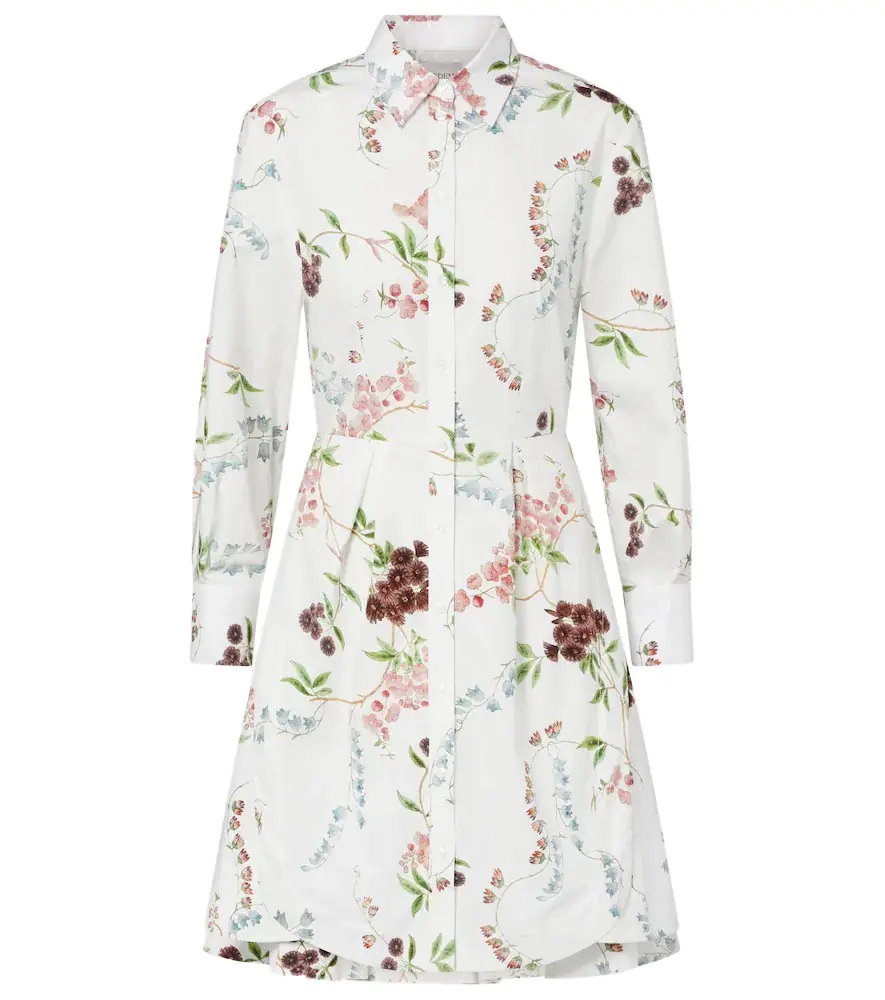 Erdem Floral cotton poplin shirt dress