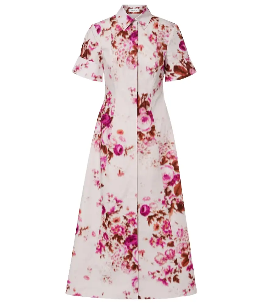 Erdem Floral cotton poplin shirt dress