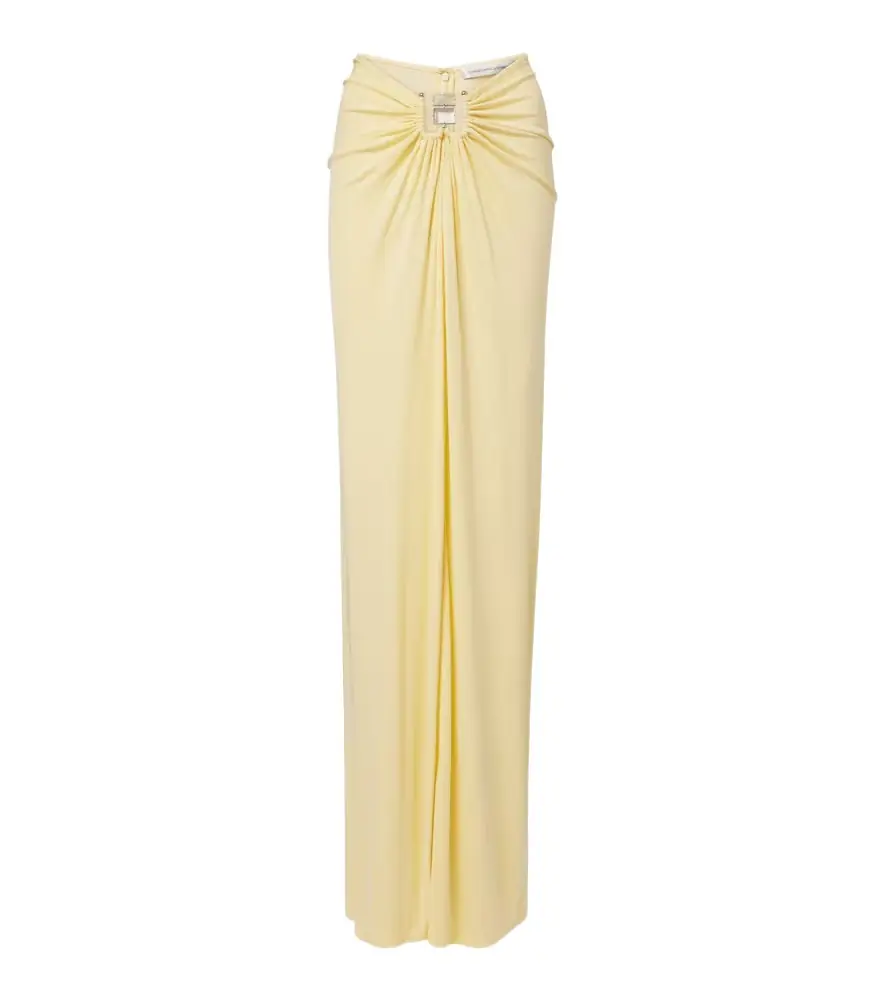 Christopher Esber Bezel Quartz gathered jersey maxi skirt