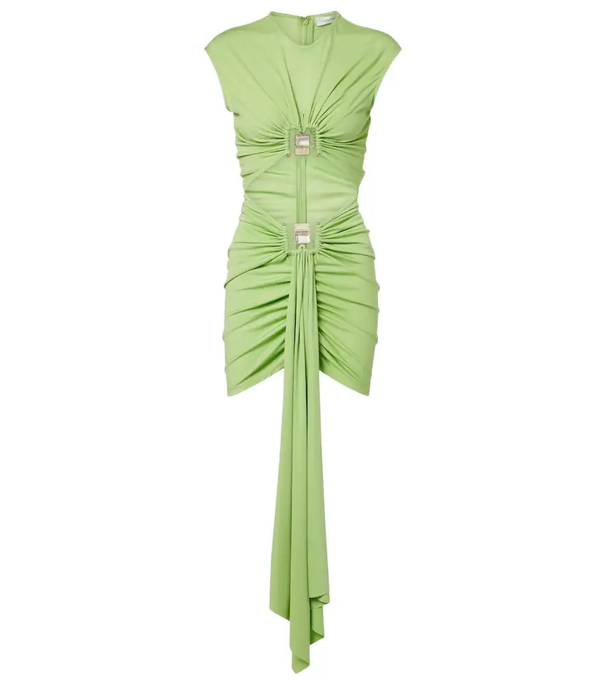 Christopher Esber Bezel Quartz cutout jersey minidress