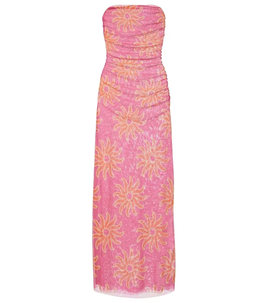 Cala de la Cruz Daphne printed mesh midi dress