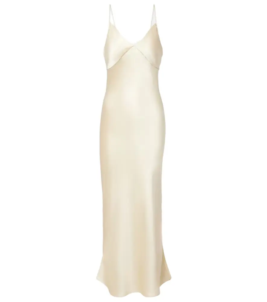The Row Barika silk satin slip dress