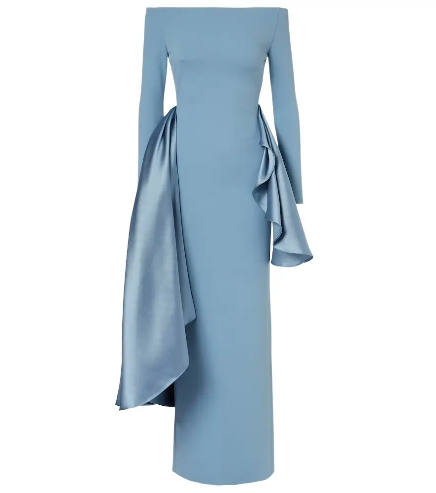 Solace London Kiana draped off-shoulder gown