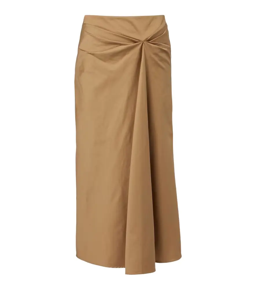Max Mara Paggi cotton-blend satin midi skirt