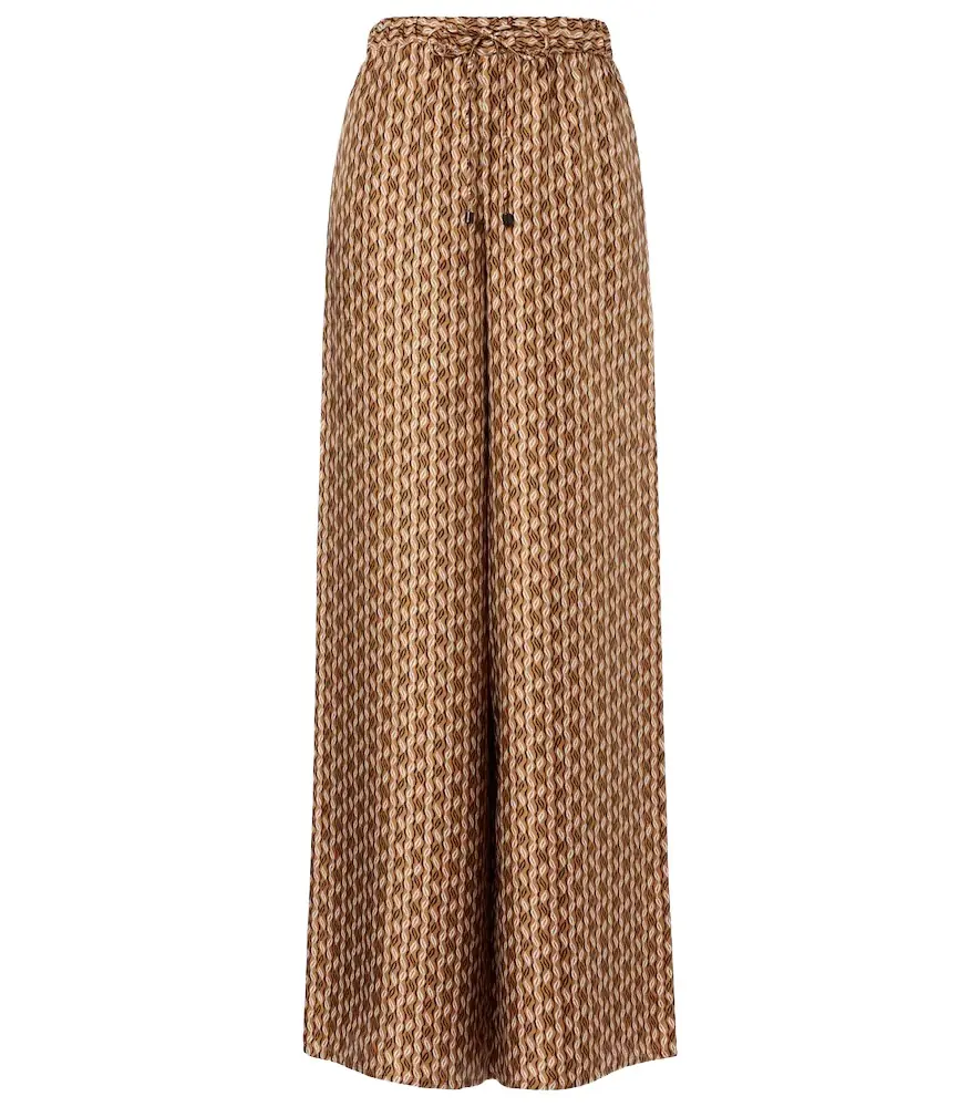 Max Mara Clarino printed silk twill palazzo pants