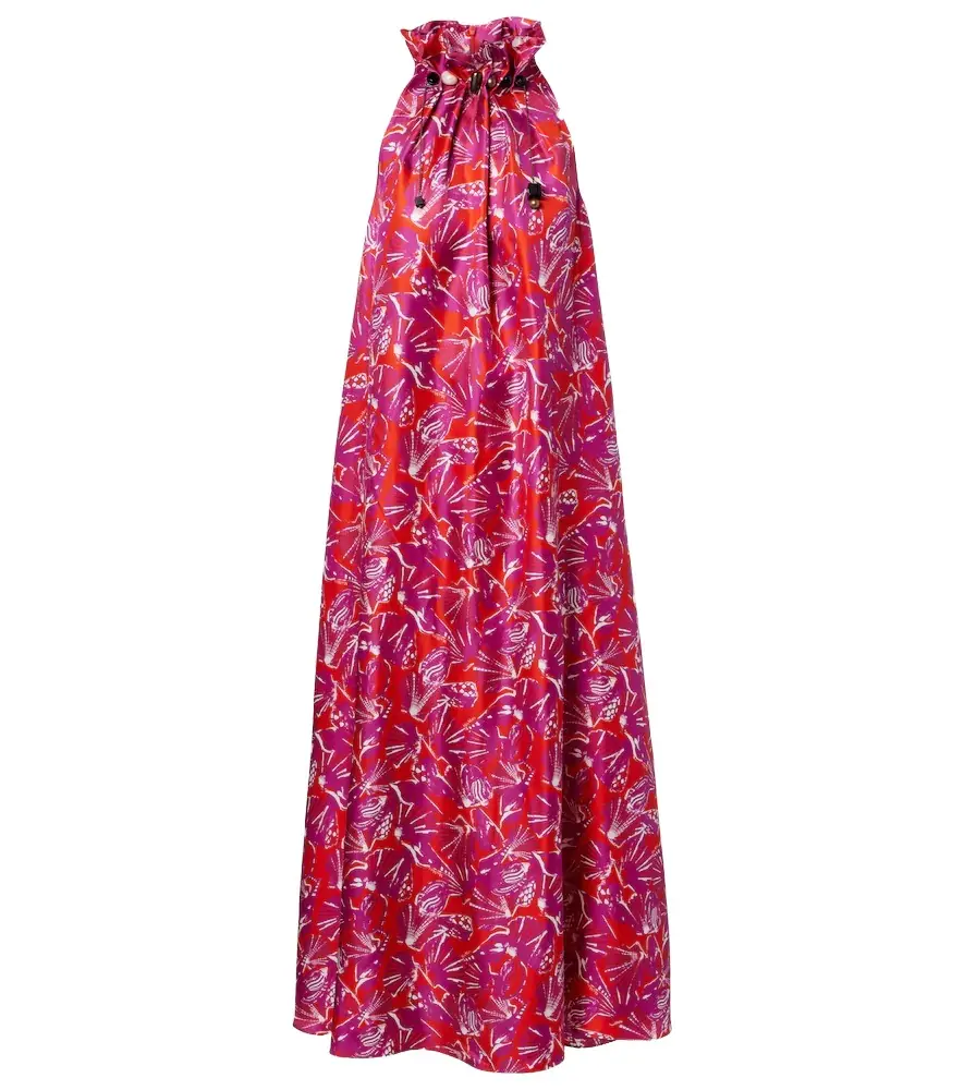 Max Mara Cartone printed silk maxi dress