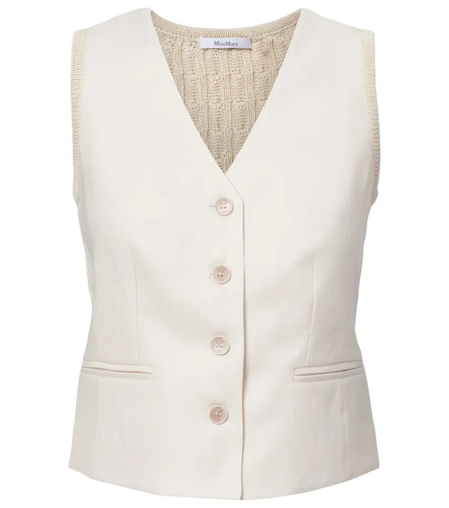 Max Mara Calibri cable-knit linen vest